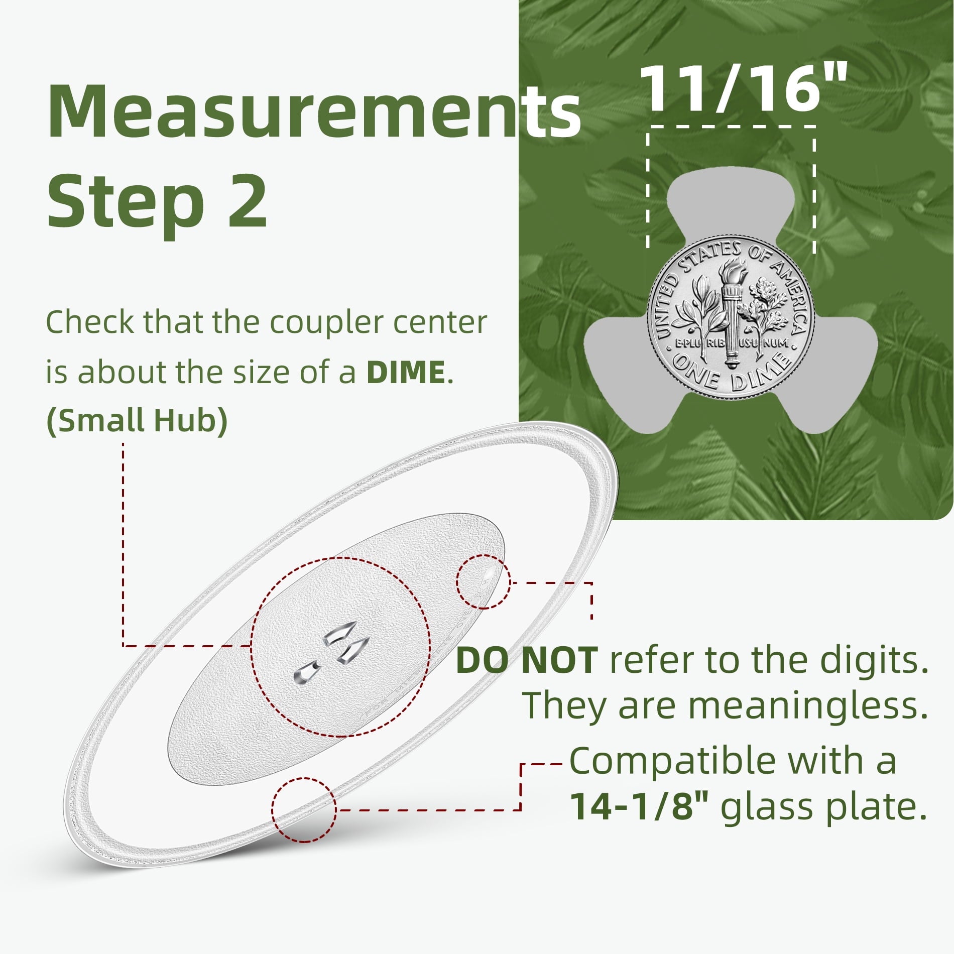 Gemroom 14.2" Microwave Glass Plate for GE WB48X35496 LG Microwave Plate MJS47373304, 14 1/8 Inches Replacement Microwave Glass Plate Compatible with Frigidaire A13804901