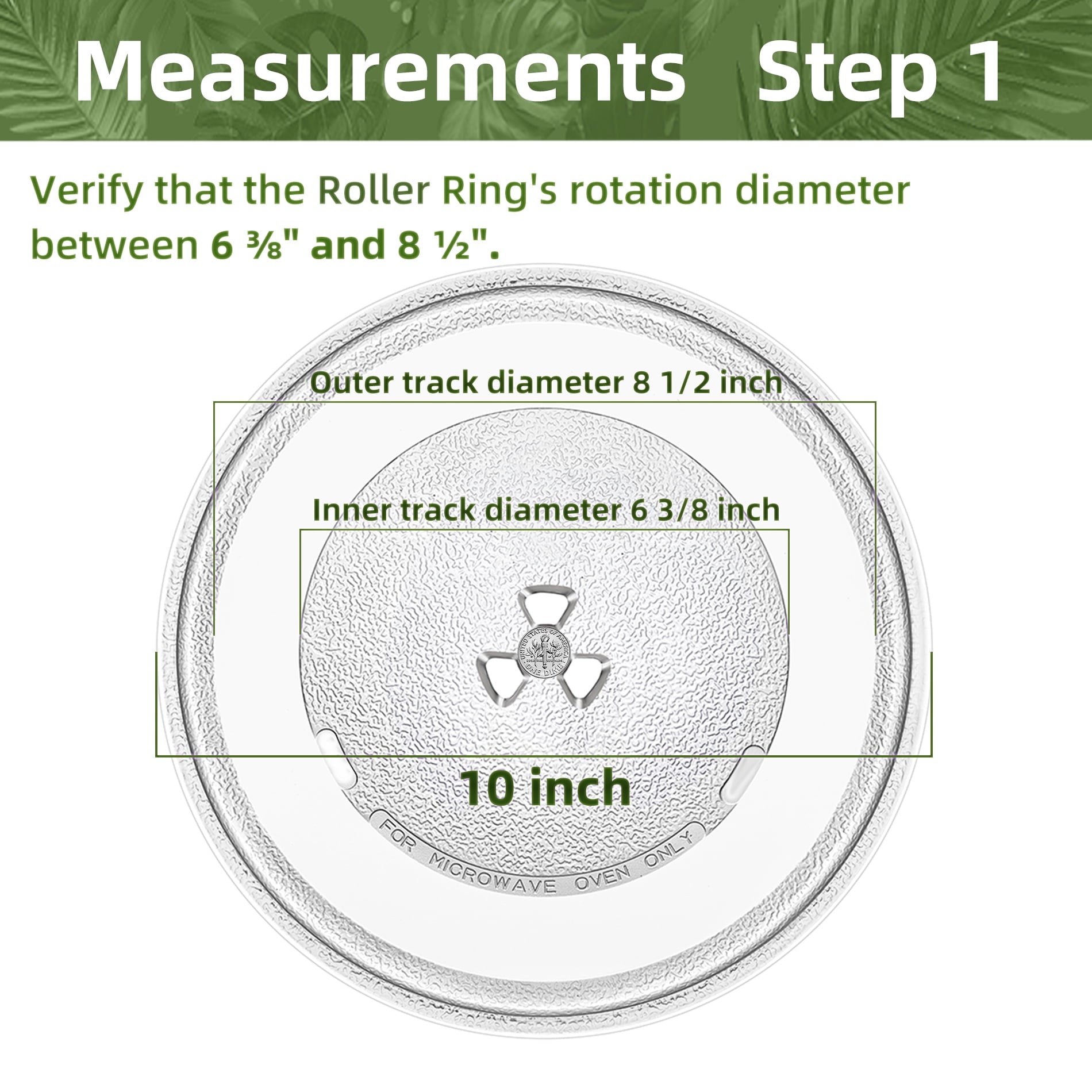 Gemroom 10" Microwave Turntable Compatible with G-E WB49X10229 WB49X0688, 10 inch Replacement Microwave Glass Plate for Dae-woo 3517203600, Pana-sonic A060140L0TU A0601-1000