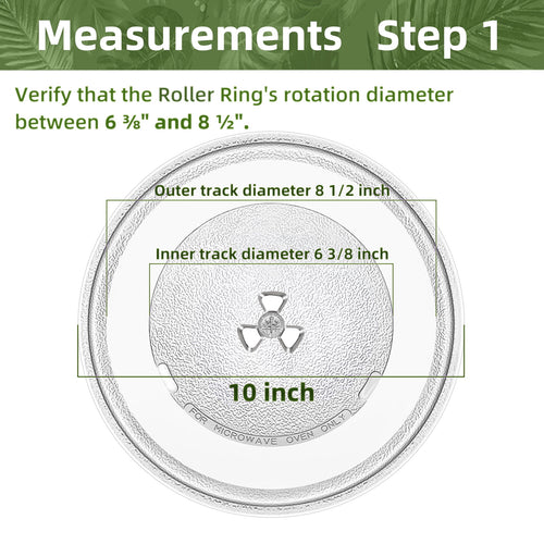 Gemroom 10" Microwave Turntable Compatible with G-E WB49X10229 WB49X0688, 10 inch Replacement Microwave Glass Plate for Dae-woo 3517203600, Pana-sonic A060140L0TU A0601-1000
