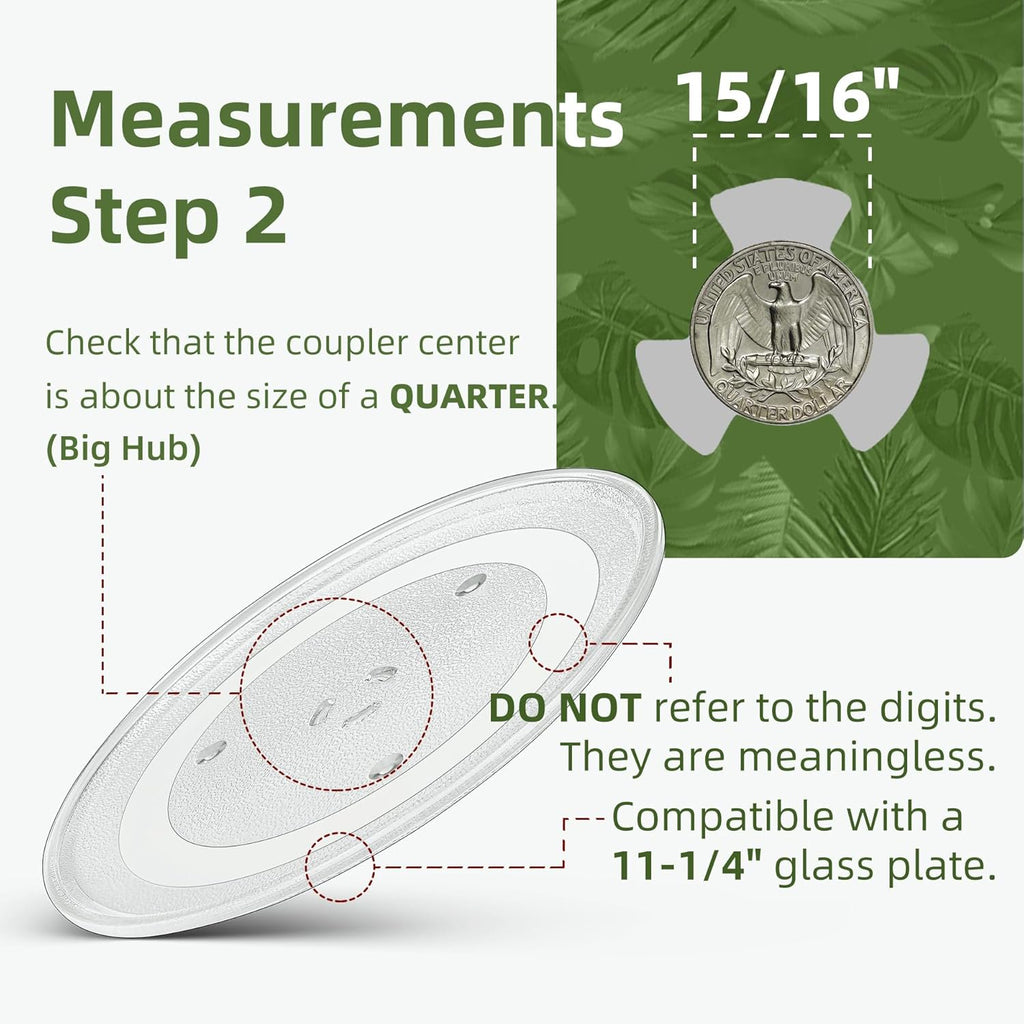 Gemroom 11.25" Microwave Turntable Compatible with Samsung DE74-20102B, 11 1/4 inch Replacement Microwave Glass Plate for DE74-20102D, DE74-20102A