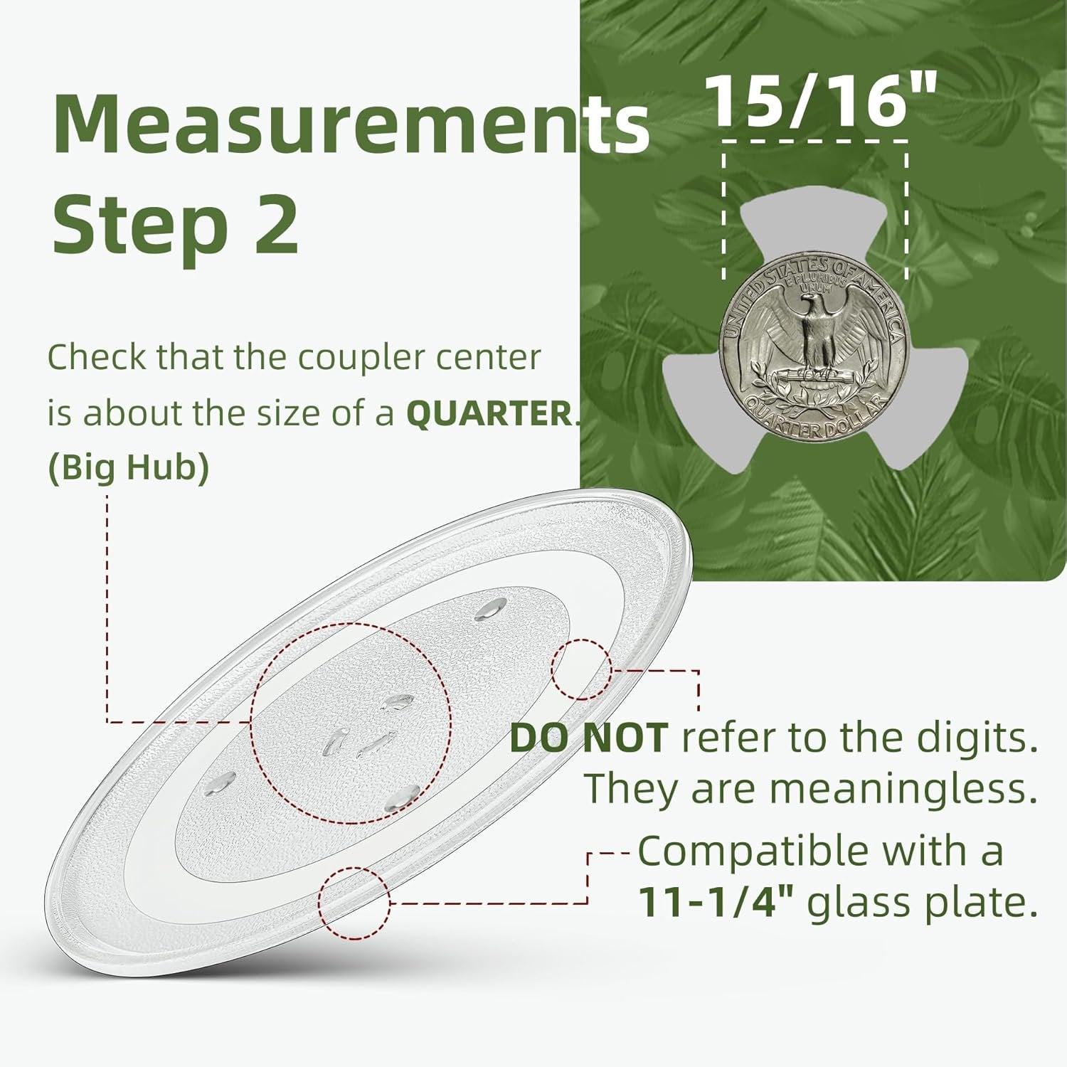 Gemroom 11.25" Microwave Turntable Compatible with Samsung DE74-20102B, 11 1/4 inch Replacement Microwave Glass Plate for DE74-20102D, DE74-20102A