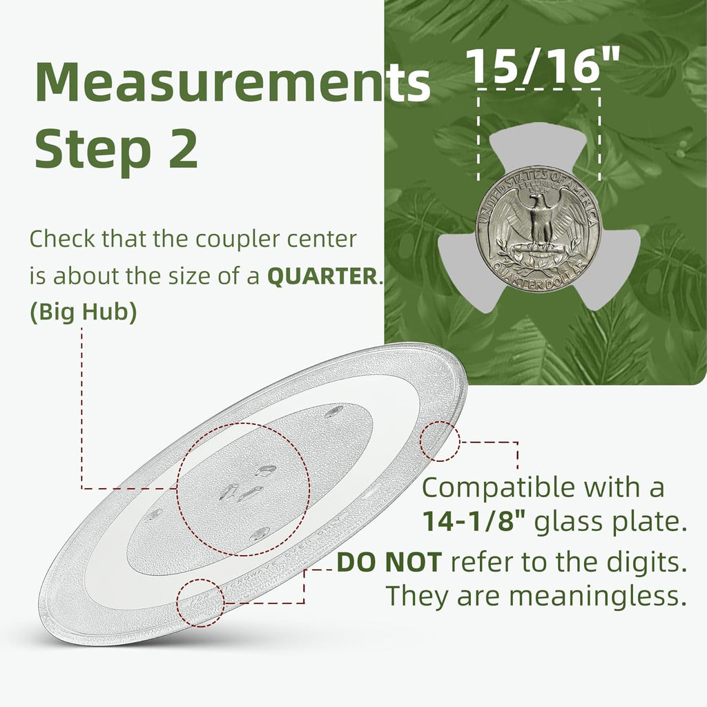 Gemroom 14.2" Microwave Plate For Samsung Microwave Plate Replacement DE74-00023A/20002A Compatible With WB49X10063 14 1/8 inch GE Microwave Glass Plate and W11402532 W10132127 For Whirlpool