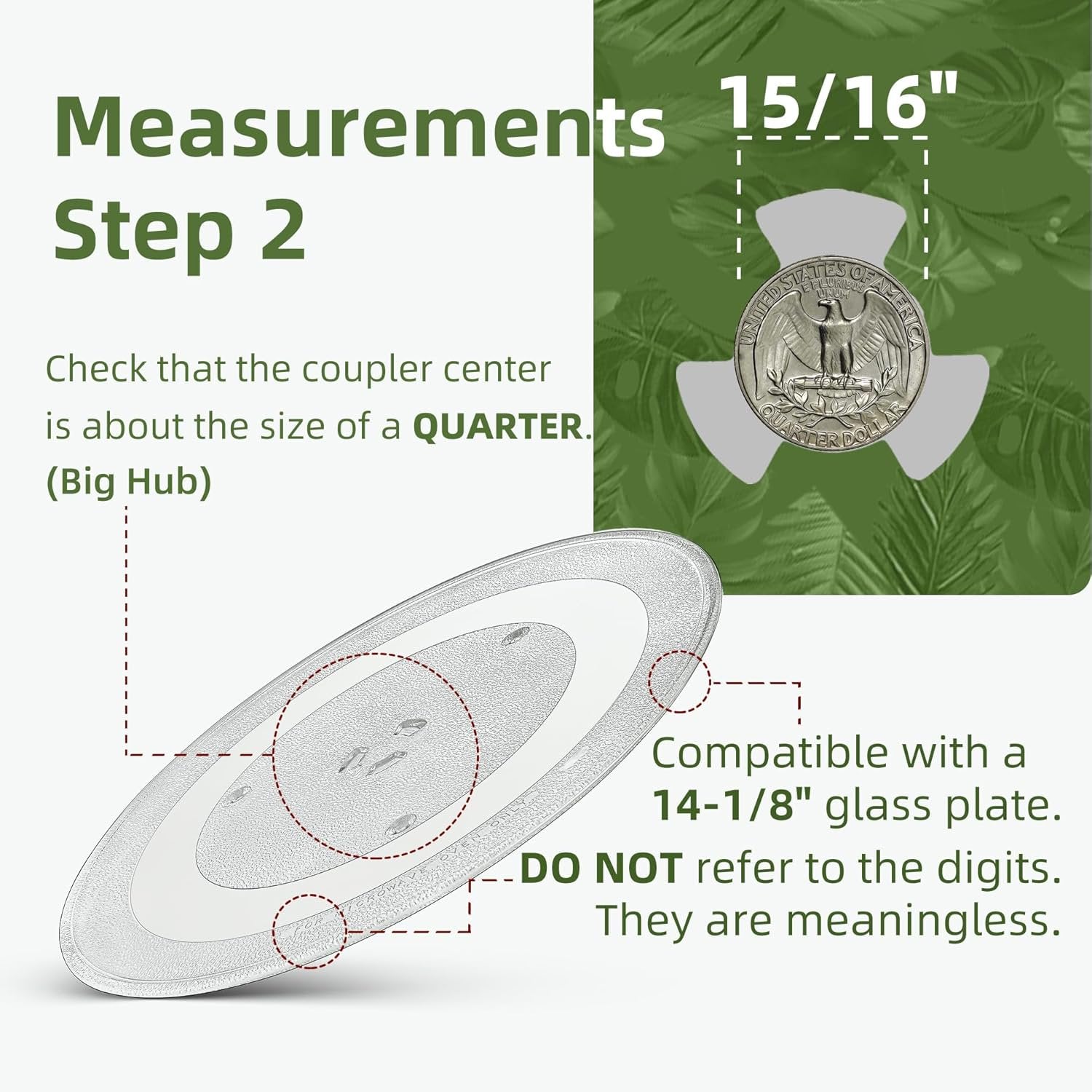 Gemroom 14.2" Microwave Plate For Samsung Microwave Plate Replacement DE74-00023A/20002A Compatible With WB49X10063 14 1/8 inch GE Microwave Glass Plate and W11402532 W10132127 For Whirlpool