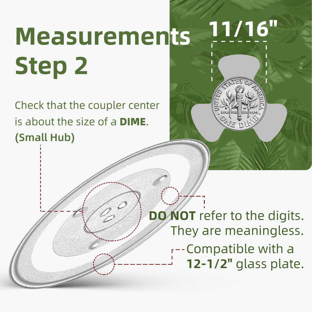 Gemroom 12.4" Microwave Turntable Compatible with Pana-sonic 12570000008334, 12 3/8 inch Replacement Microwave Glass Plate for Frigi-daire 5304509437, Replaces WB48X24079 Microwave Glass Turntable