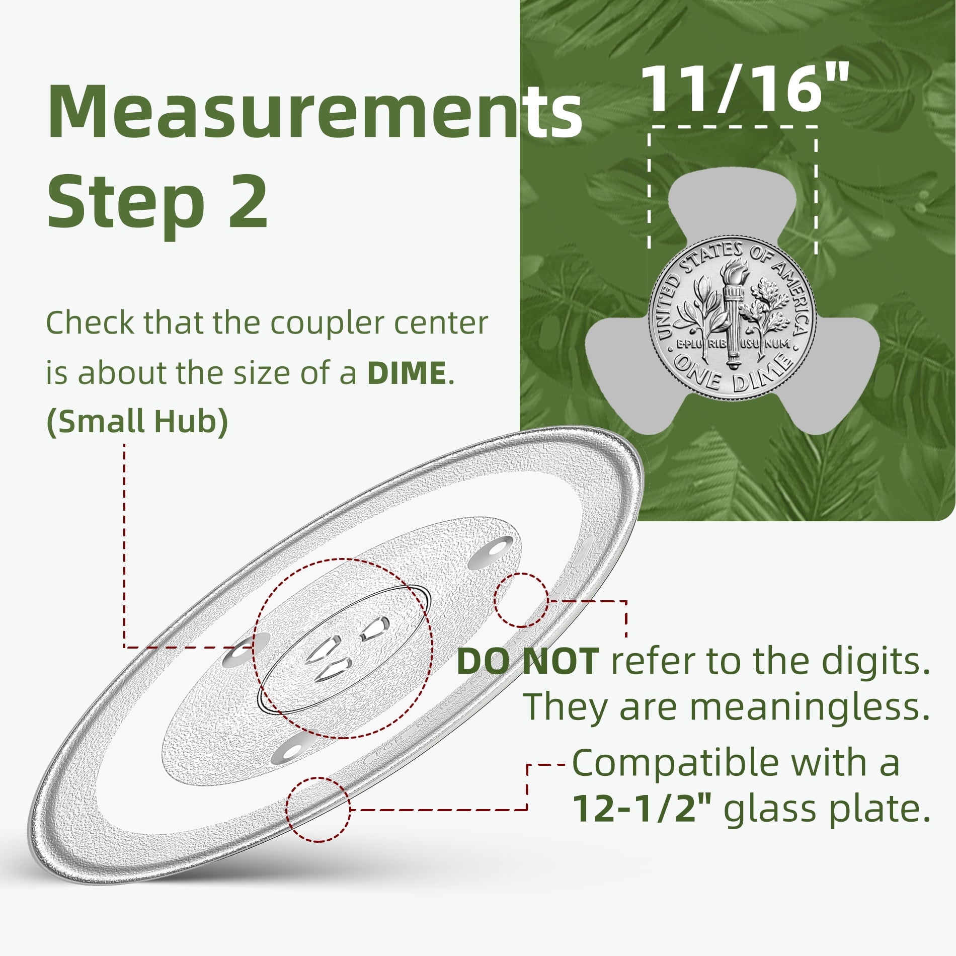 Gemroom 12.4" Microwave Turntable Compatible with Pana-sonic 12570000008334, 12 3/8 inch Replacement Microwave Glass Plate for Frigi-daire 5304509437, Replaces WB48X24079 Microwave Glass Turntable