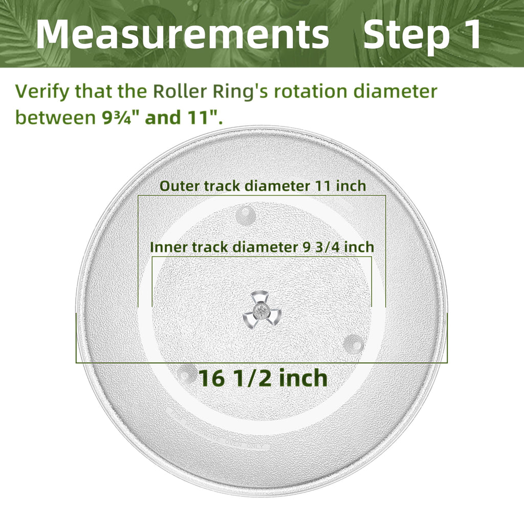 Gemroom 16.5" Microwave Turntable Plate Compatible with Panasonic A06014M00AP F06014M00AP, 16 1/2 inch Microwave Glass Plate Replacement for GE WB48X29704 Frigidaire 5304519348 Whirlpool WPW10510836