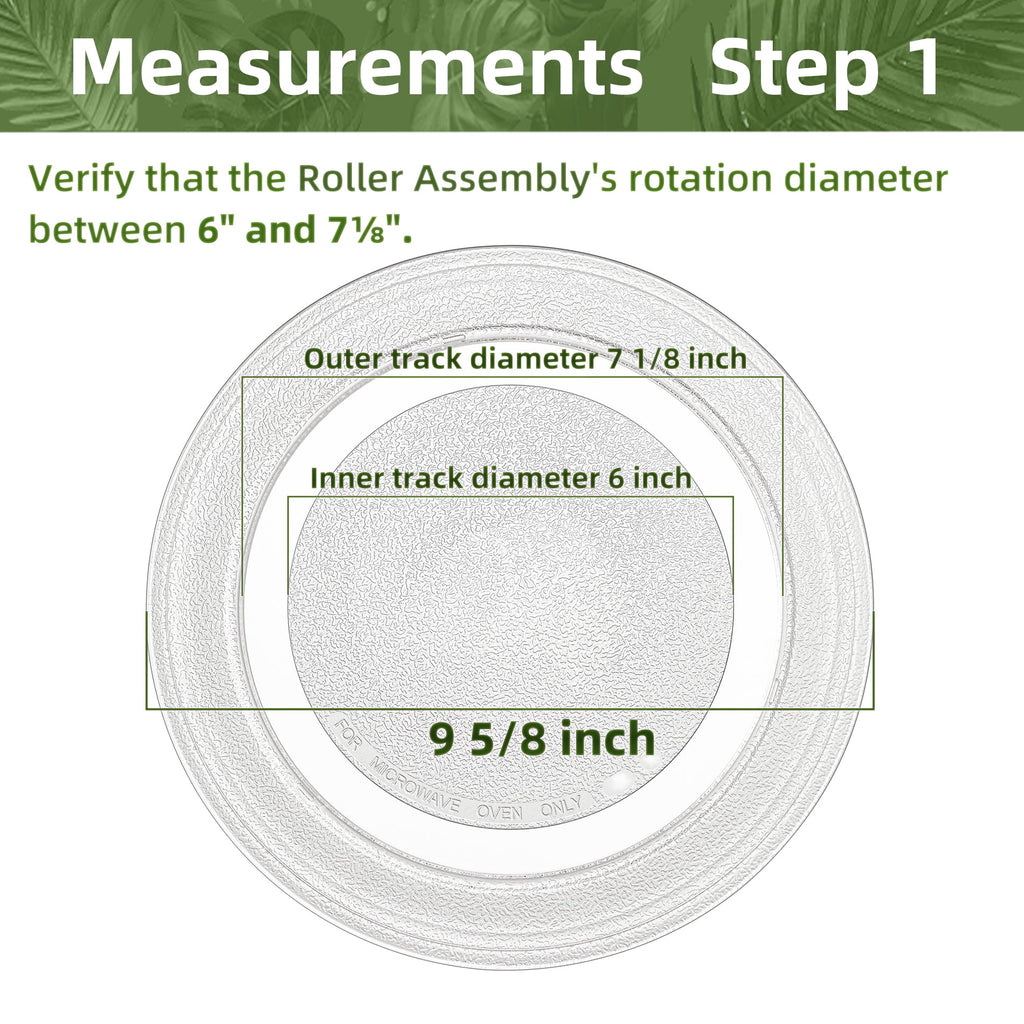 Gemroom 9.6" Microwave Turntable Plate Compatible with GE WB49X10134, 9 5/8 inch Replacement Microwave Glass Plate for LG 3390W1A035A 3390W1A035C and WPW10315165 Whirlpool Microwave Glass Tray