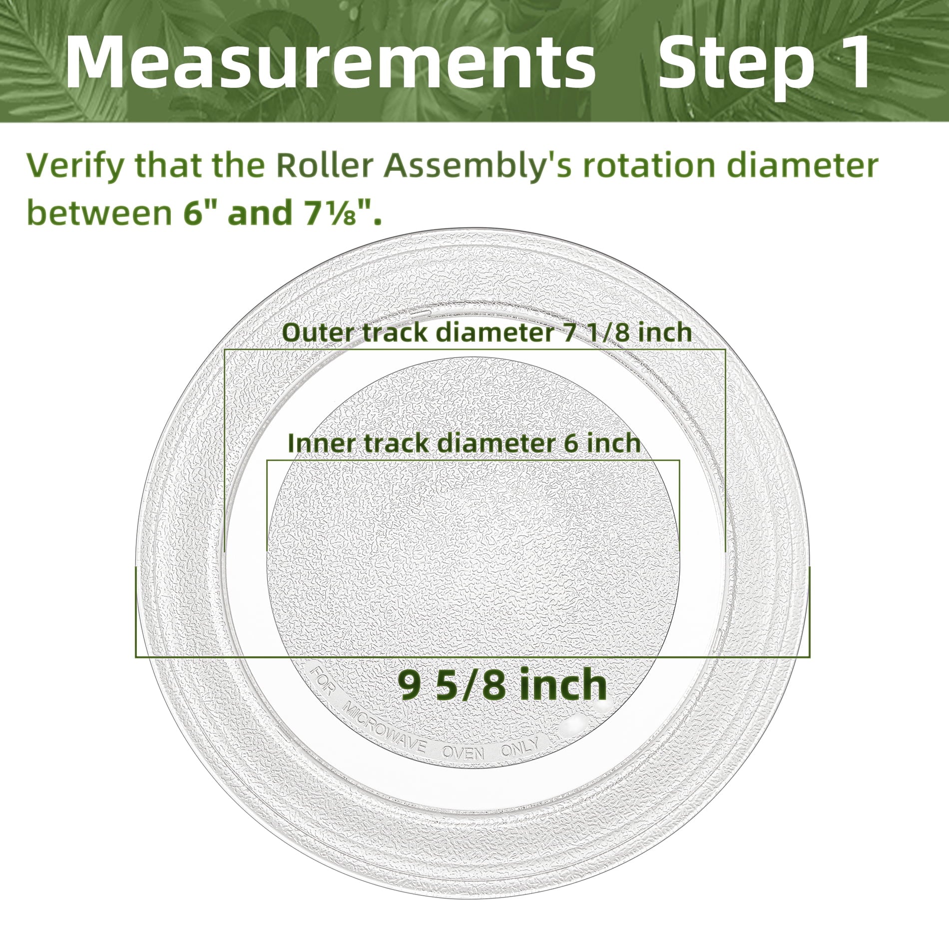 Gemroom 9.6" Microwave Turntable Plate Compatible with GE WB49X10134, 9 5/8 inch Replacement Microwave Glass Plate for LG 3390W1A035A 3390W1A035C and WPW10315165 Whirlpool Microwave Glass Tray