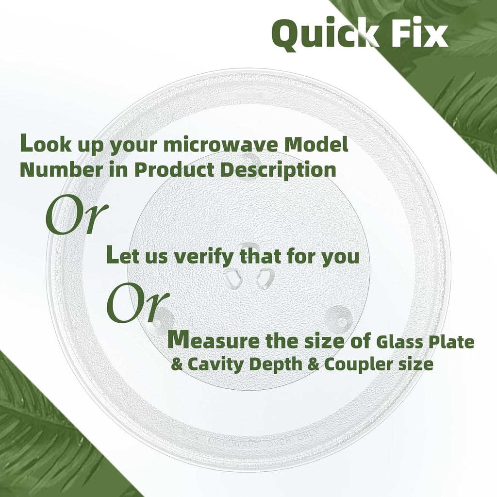 Gemroom 13.5" Microwave Turntable Plate Compatible with Panasonic F06015Q00AP, 13 1/2 inch Replacement Microwave Glass Plate for A06015Q00AP