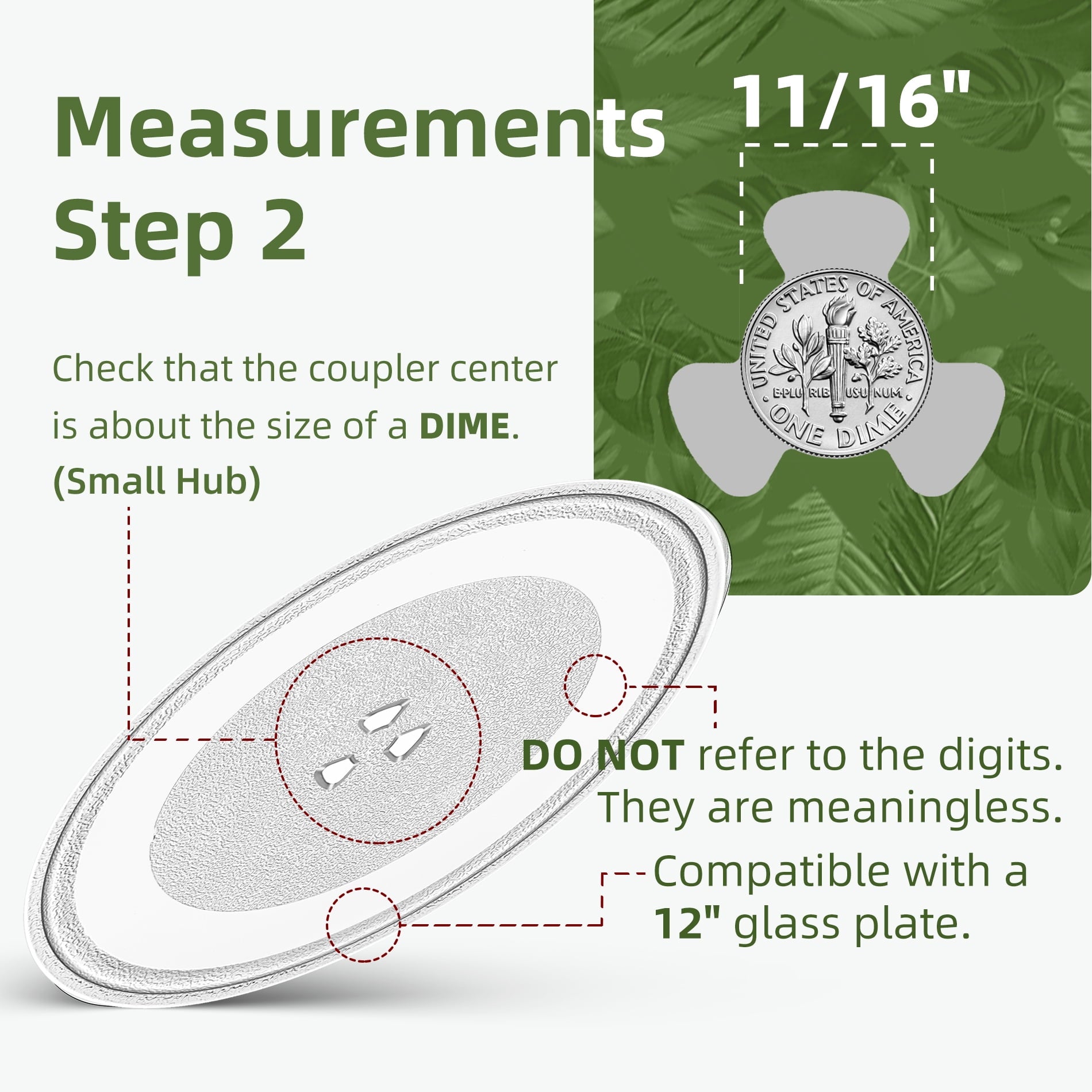 Gemroom 12" Whirlpool Microwave Replacement Turntables W11291538, 12 Inch Microwave Glass Plate W10337247 W11335034 Compatible with Whirlpool W11367904 Microwave Plate