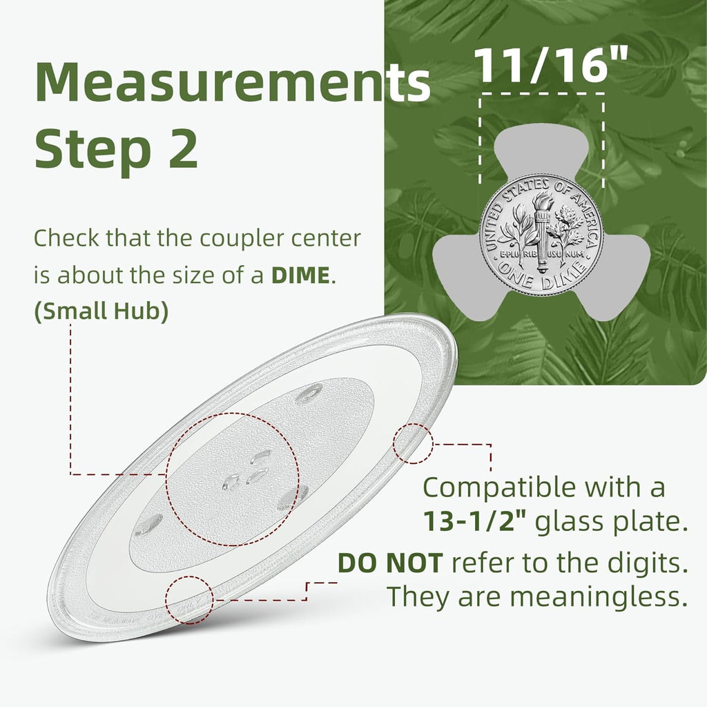 Gemroom 13.5" Microwave Turntable Plate Compatible with Panasonic F06015Q00AP, 13 1/2 inch Replacement Microwave Glass Plate for A06015Q00AP