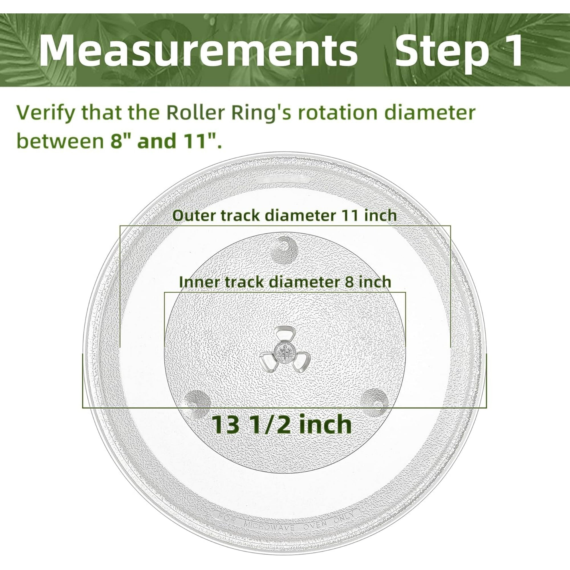 Gemroom 13.5" Microwave Turntable Plate Compatible with Panasonic F06015Q00AP, 13 1/2 inch Replacement Microwave Glass Plate for A06015Q00AP