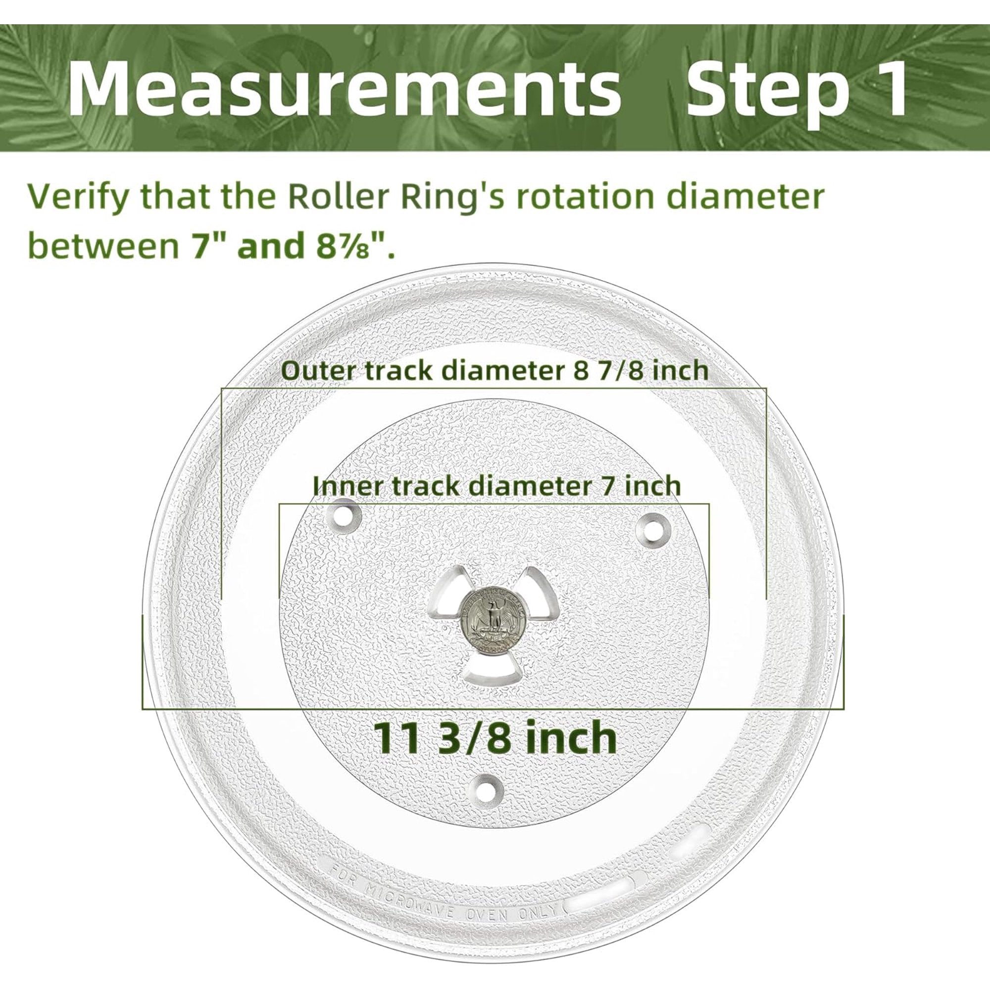 Gemroom 11.25" Microwave Turntable Compatible with Samsung DE74-20102B, 11 1/4 inch Replacement Microwave Glass Plate for DE74-20102D, DE74-20102A