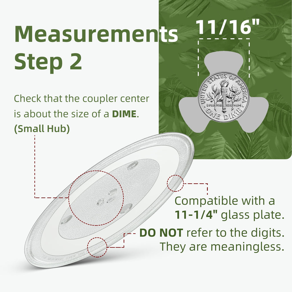 Gemroom 11.25" Microwave Turntable Compatible with Whirlpool W11443145 W11401221, 11 1/4 inch Replacement Microwave Glass Plate for WB49X689 3517203500 F06019W00XP 9KC3517203500