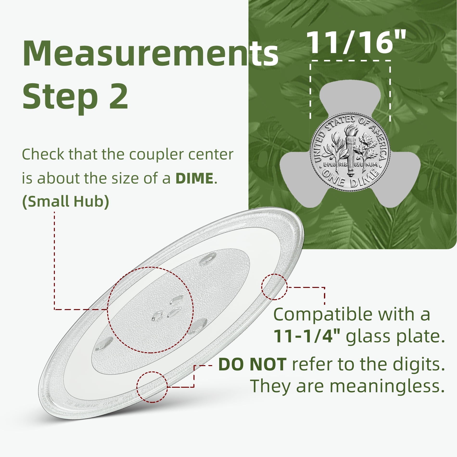 Gemroom 11.25" Microwave Turntable Compatible with Whirlpool W11443145 W11401221, 11 1/4 inch Replacement Microwave Glass Plate for WB49X689 3517203500 F06019W00XP 9KC3517203500