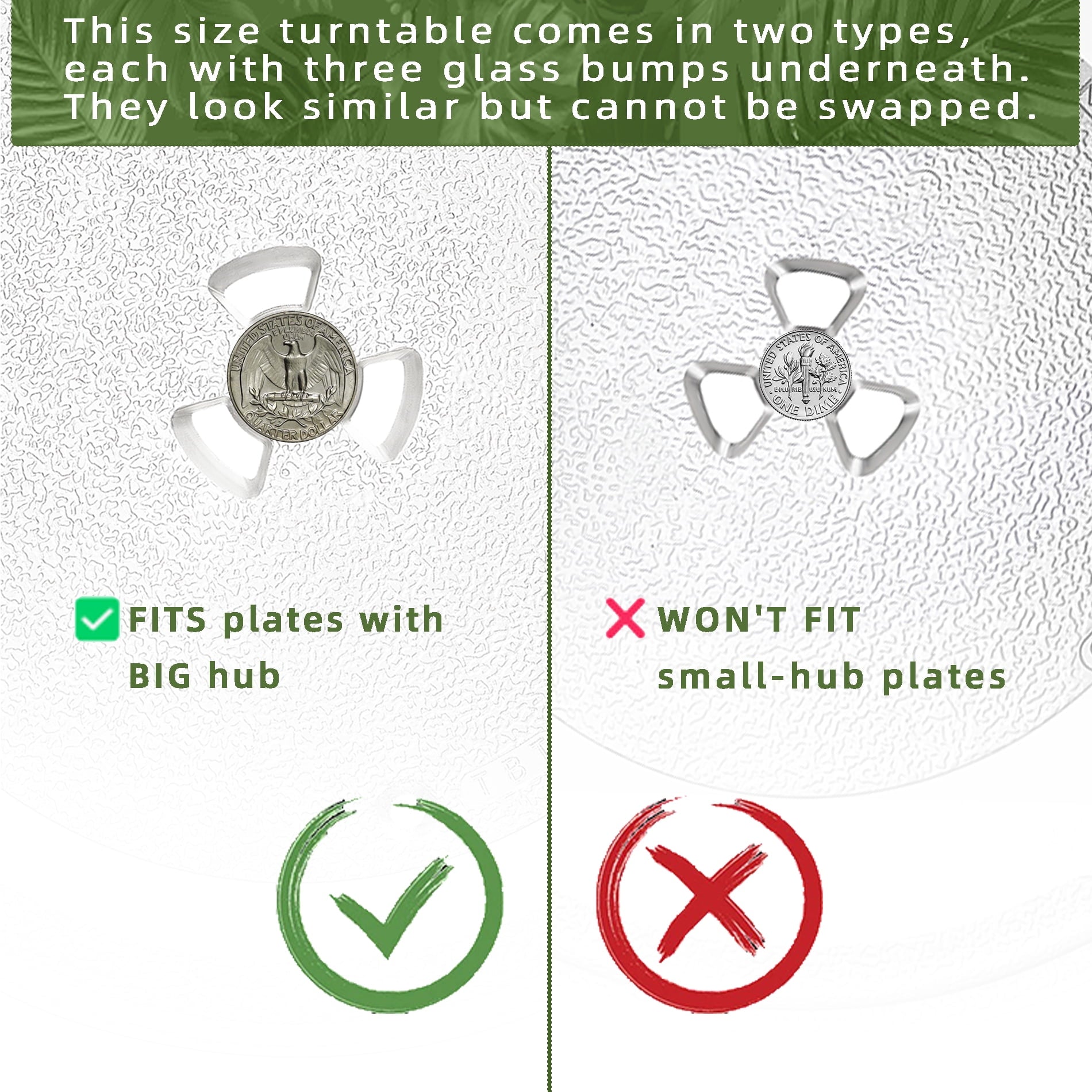 Gemroom 10" Microwave Turntable Compatible with Samsung DE74-00027A, 10 inch Replacement Microwave Glass Plate for Emerson