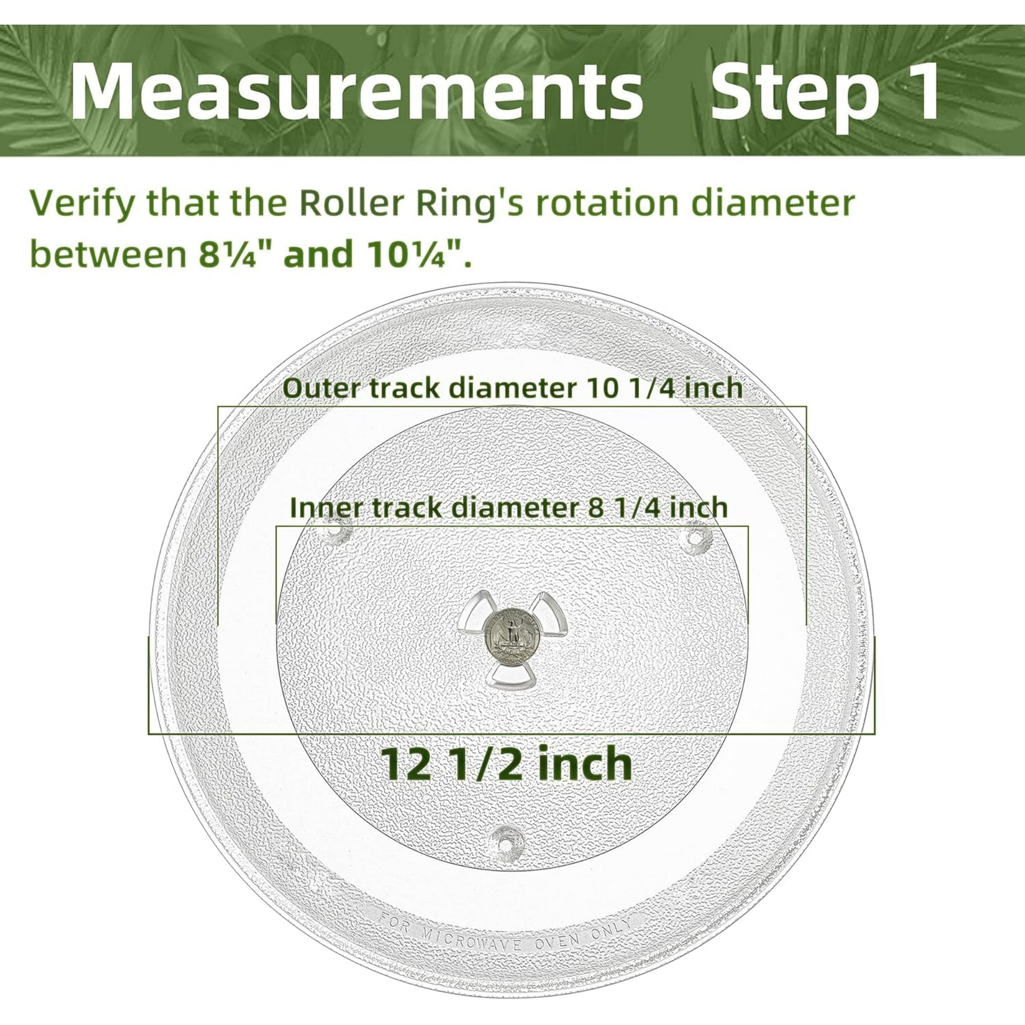 Gemroom 12.5" Microwave Turntable Compatible with Samsung DE74-20015G, 12 1/2 inch Replacement Microwave Glass Plate for GE WB39X10003