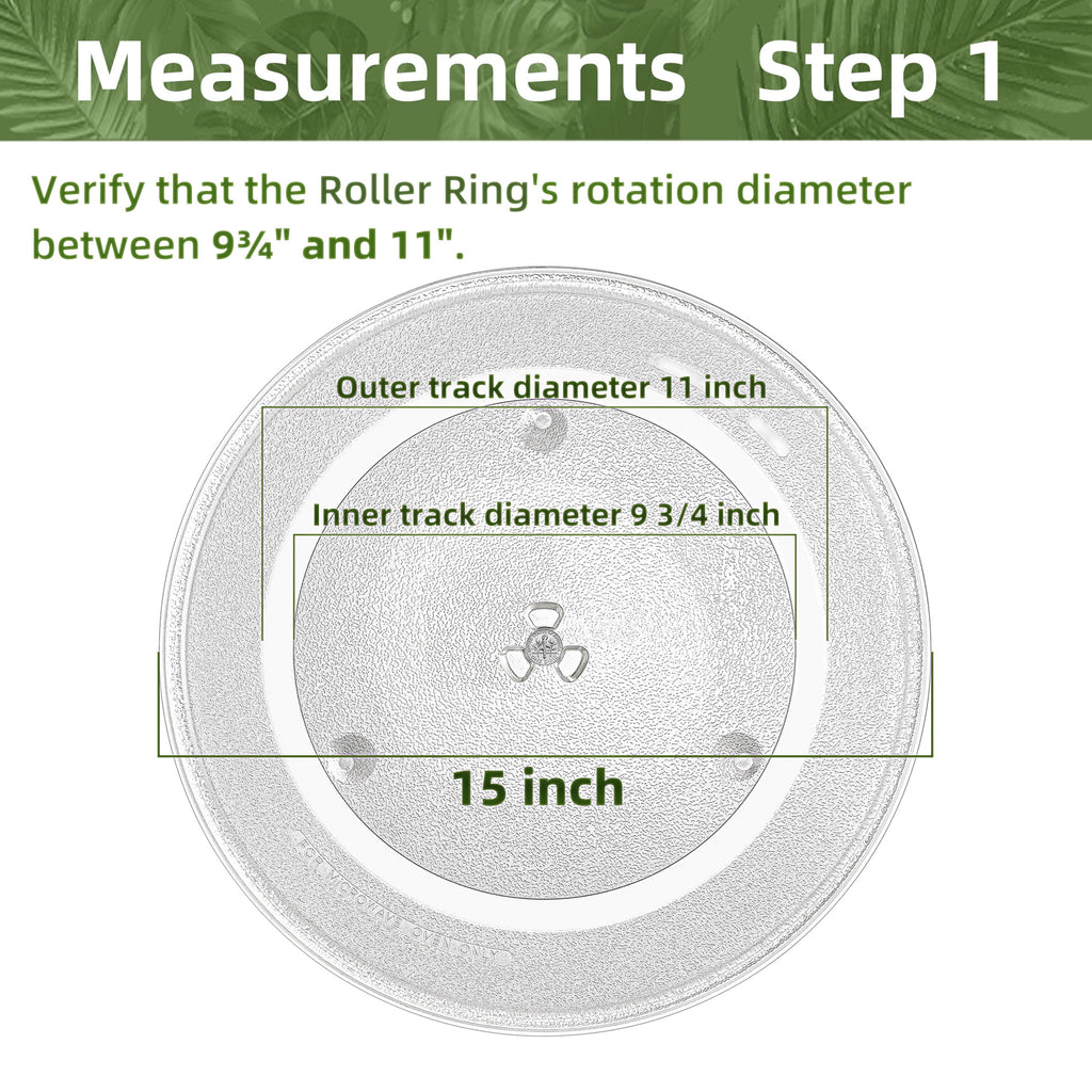 Gemroom 15" Microwave Turntable Plate Compatible with Panasonic F06014W00AP A06014A00AP, 15 inches Replacement Microwave Glass Plate for B06014W00AP A06014W00AP