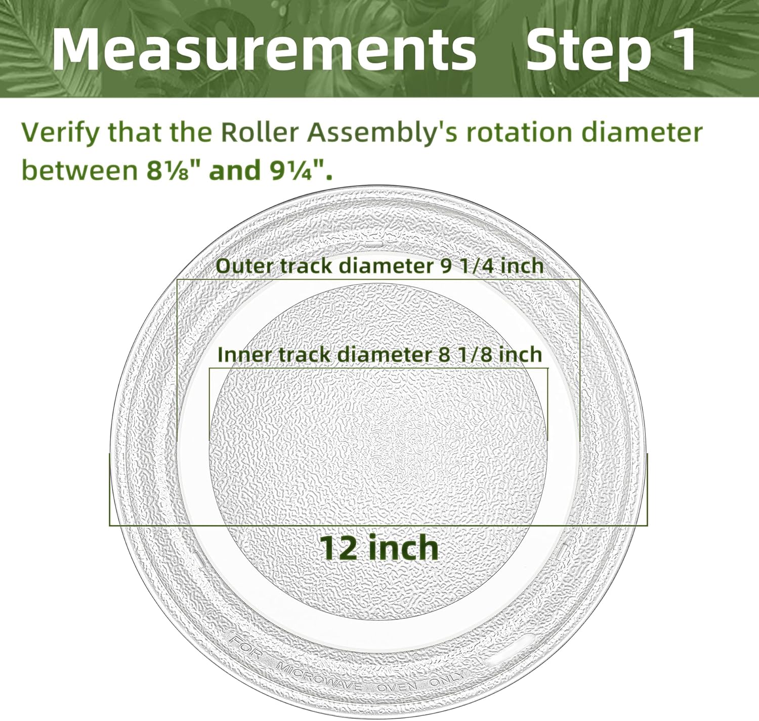 Gemroom 12" LG Microwave Glass Plate 3390W1A044B 3390W1G004 Compatible With GE Microwave Glass Plate Replacement WB49X10021 WB49X10157