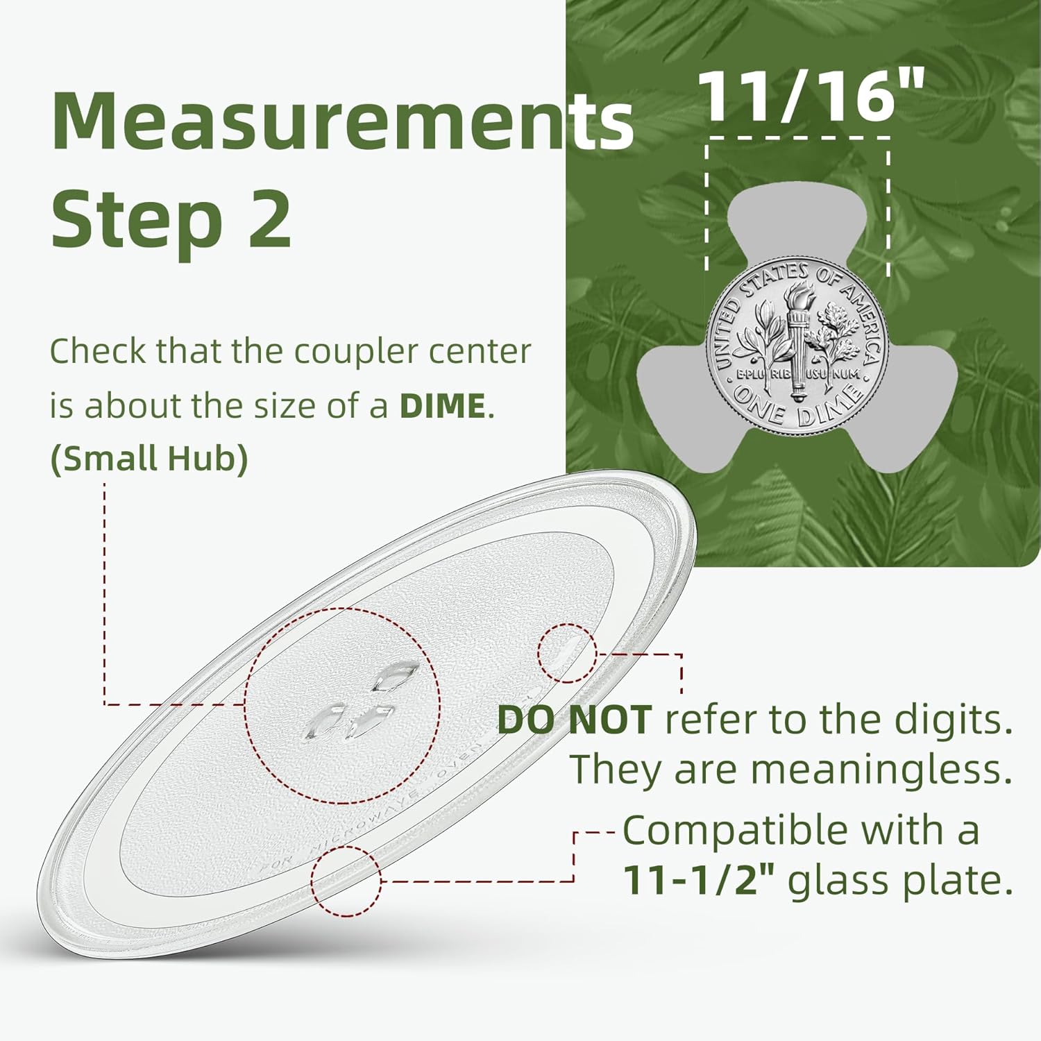 11.5" Microwave Turntable Compatible with Whirlpool W11443145 W11401221, 11 1/2 inch Replacement Microwave Glass Plate for WB49X689 3517203500 F06019W00XP 9KC3517203500