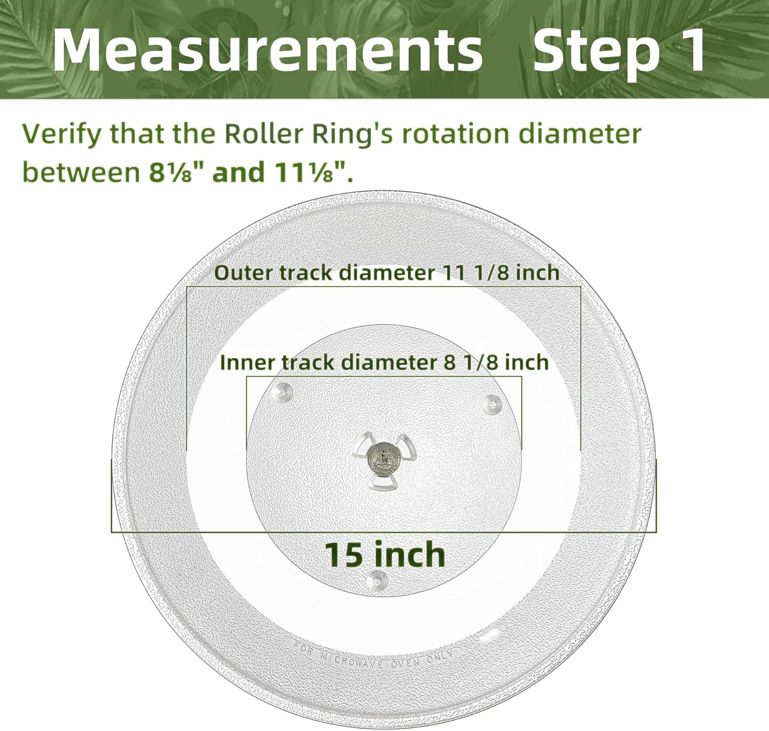 Gemroom 15" Microwave Plate Replacement Compatible With MC12 MC35J80 Series Samsung Microwave plate DE63-00806A