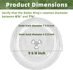 Smallest 9.6 Inch Microwave Plate Replacement Compatible With Panasonic Microwave Glass Plate F06016D00XN, 9.6" Microwave Plate Replacement for Nostalgia 0.7 cu.ft. 700W small retro microwaves