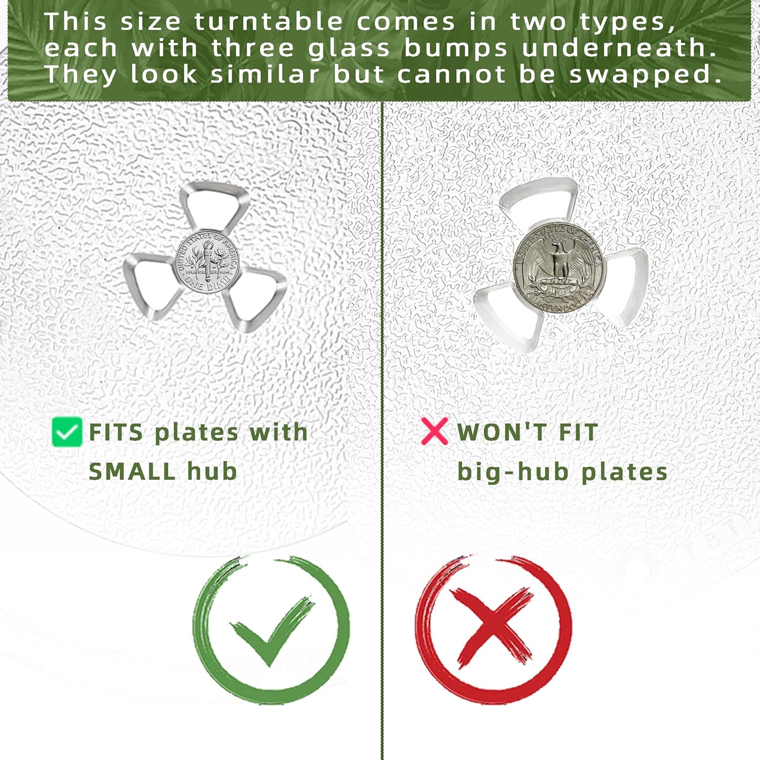 11.5" Microwave Turntable Compatible with Whirlpool W11443145 W11401221, 11 1/2 inch Replacement Microwave Glass Plate for WB49X689 3517203500 F06019W00XP 9KC3517203500