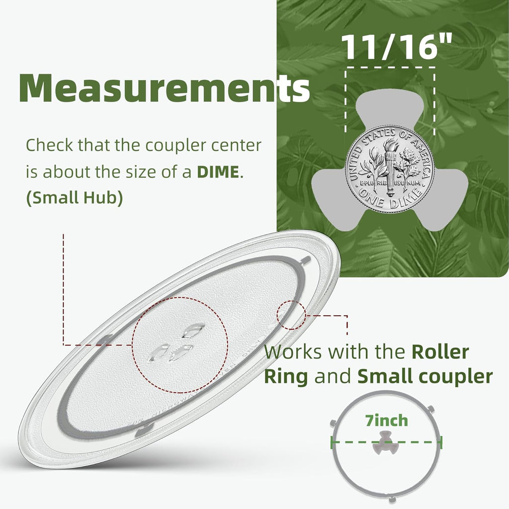 Smallest 9.6 Inch Microwave Plate Replacement Compatible With Panasonic Microwave Glass Plate F06016D00XN, 9.6" Microwave Plate Replacement for Nostalgia 0.7 cu.ft. 700W small retro microwaves