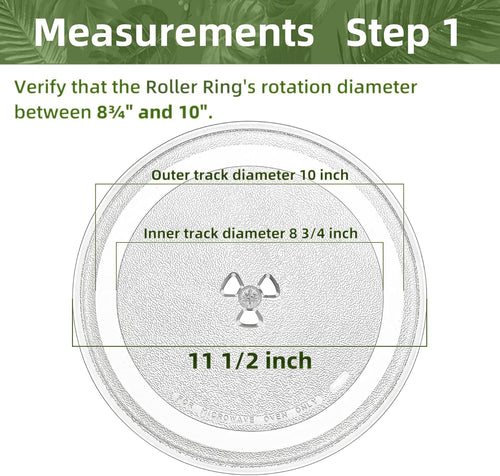 11.5" Microwave Turntable Compatible with Whirlpool W11443145 W11401221, 11 1/2 inch Replacement Microwave Glass Plate for WB49X689 3517203500 F06019W00XP 9KC3517203500