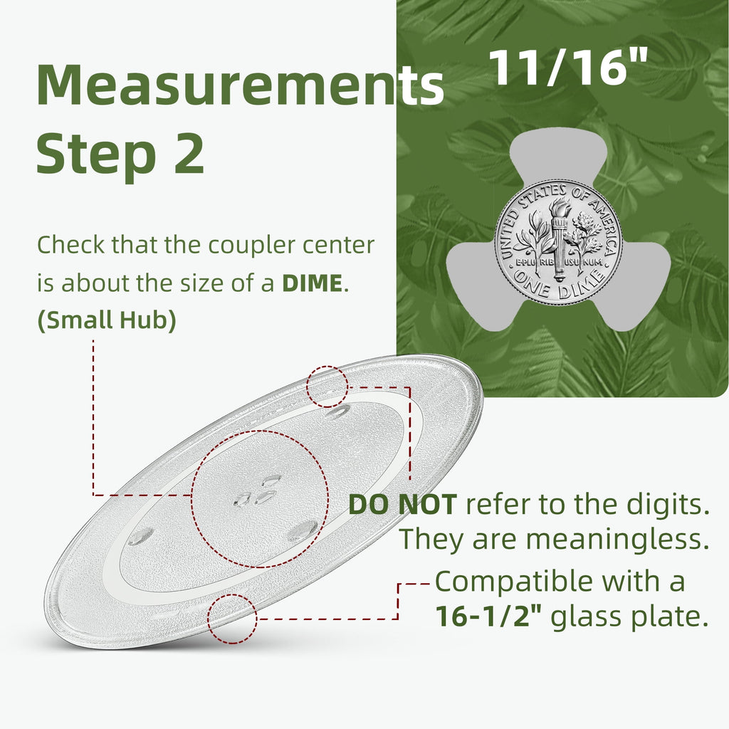 Gemroom 16.5" Microwave Turntable Plate Compatible with Panasonic A06014M00AP F06014M00AP, 16 1/2 inch Microwave Glass Plate Replacement for GE WB48X29704 Frigidaire 5304519348 Whirlpool WPW10510836