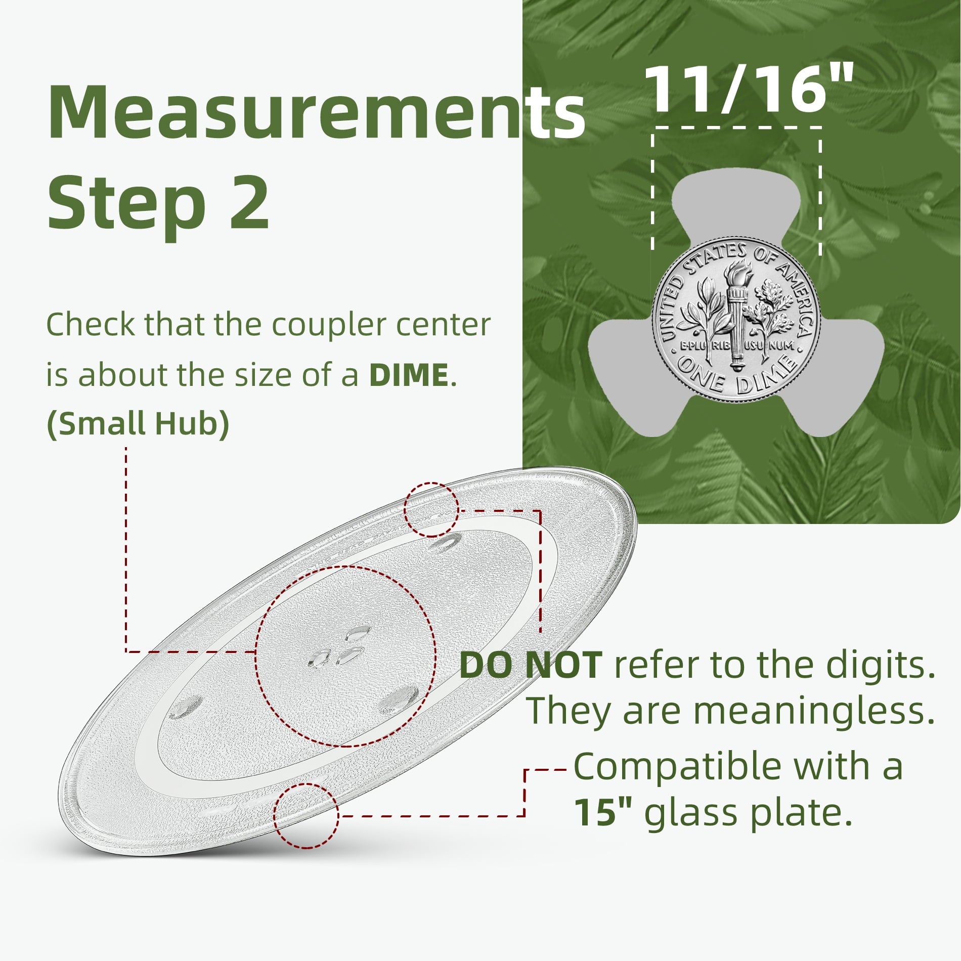 Gemroom 15" Microwave Turntable Plate Compatible with Panasonic F06014W00AP A06014A00AP, 15 inches Replacement Microwave Glass Plate for B06014W00AP A06014W00AP