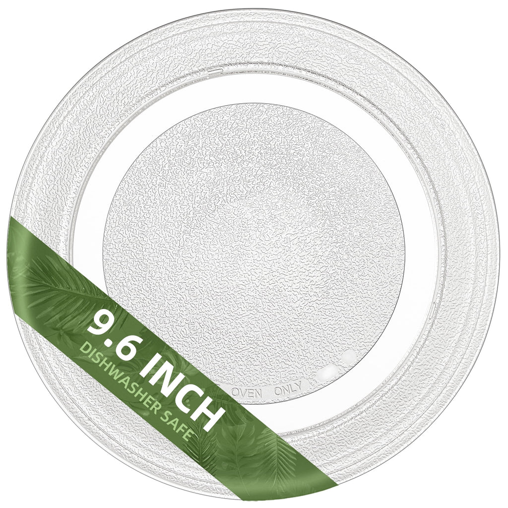 Gemroom 9.6" Microwave Turntable Plate Compatible with GE WB49X10134, 9 5/8 inch Replacement Microwave Glass Plate for LG 3390W1A035A 3390W1A035C and WPW10315165 Whirlpool Microwave Glass Tray