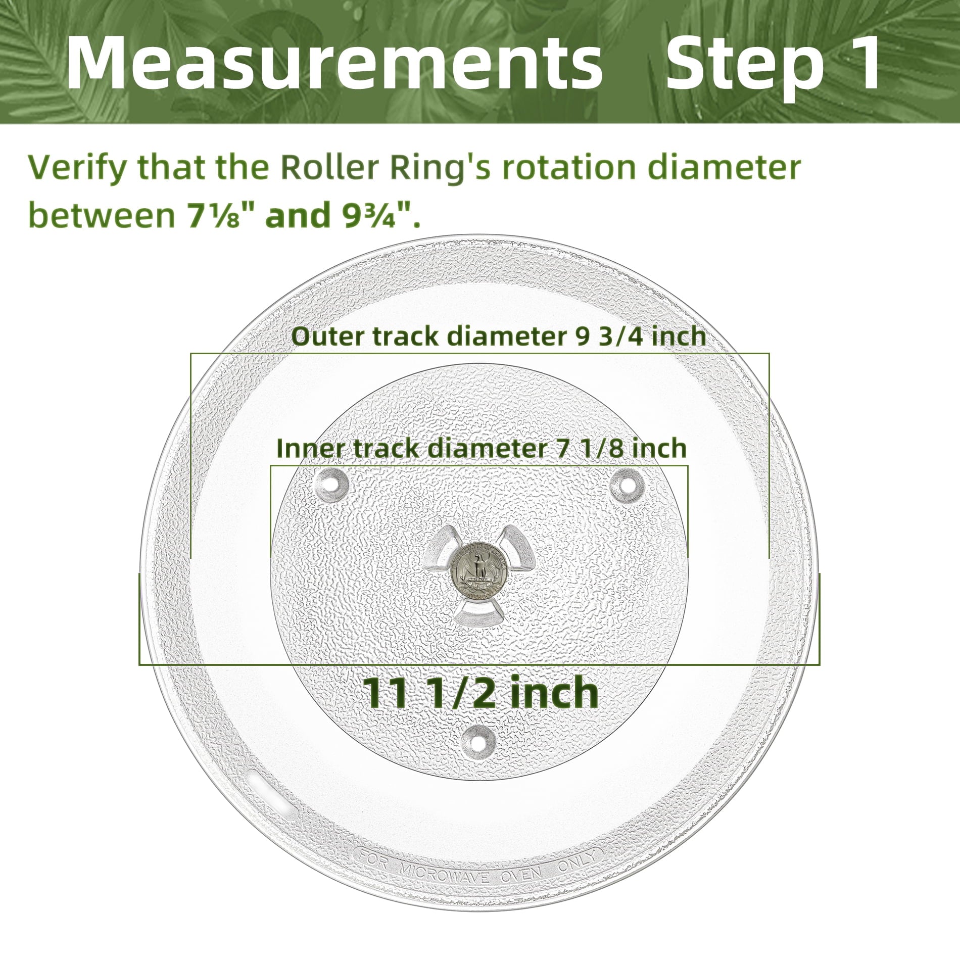 Gemroom 11.5" Microwave Turntable Compatible with Samsung DE63-00624A DE74-20102D, 11 1/2 inch Replacement Microwave Glass Plate for GE WB49X10097 WB49X10224