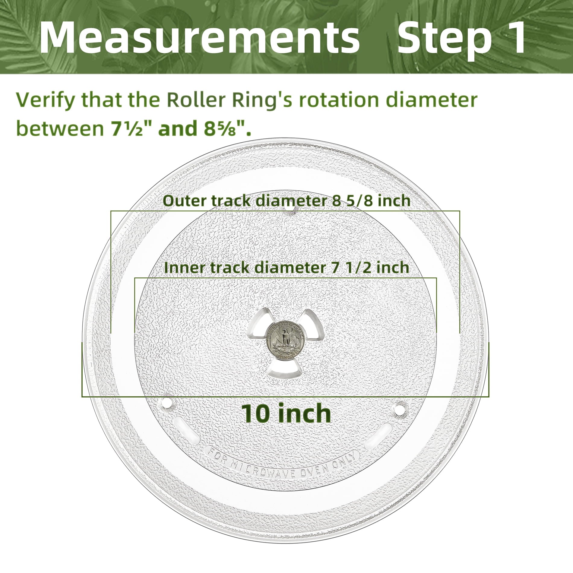 Gemroom 10" Microwave Turntable Compatible with Samsung DE74-00027A, 10 inch Replacement Microwave Glass Plate for Emerson
