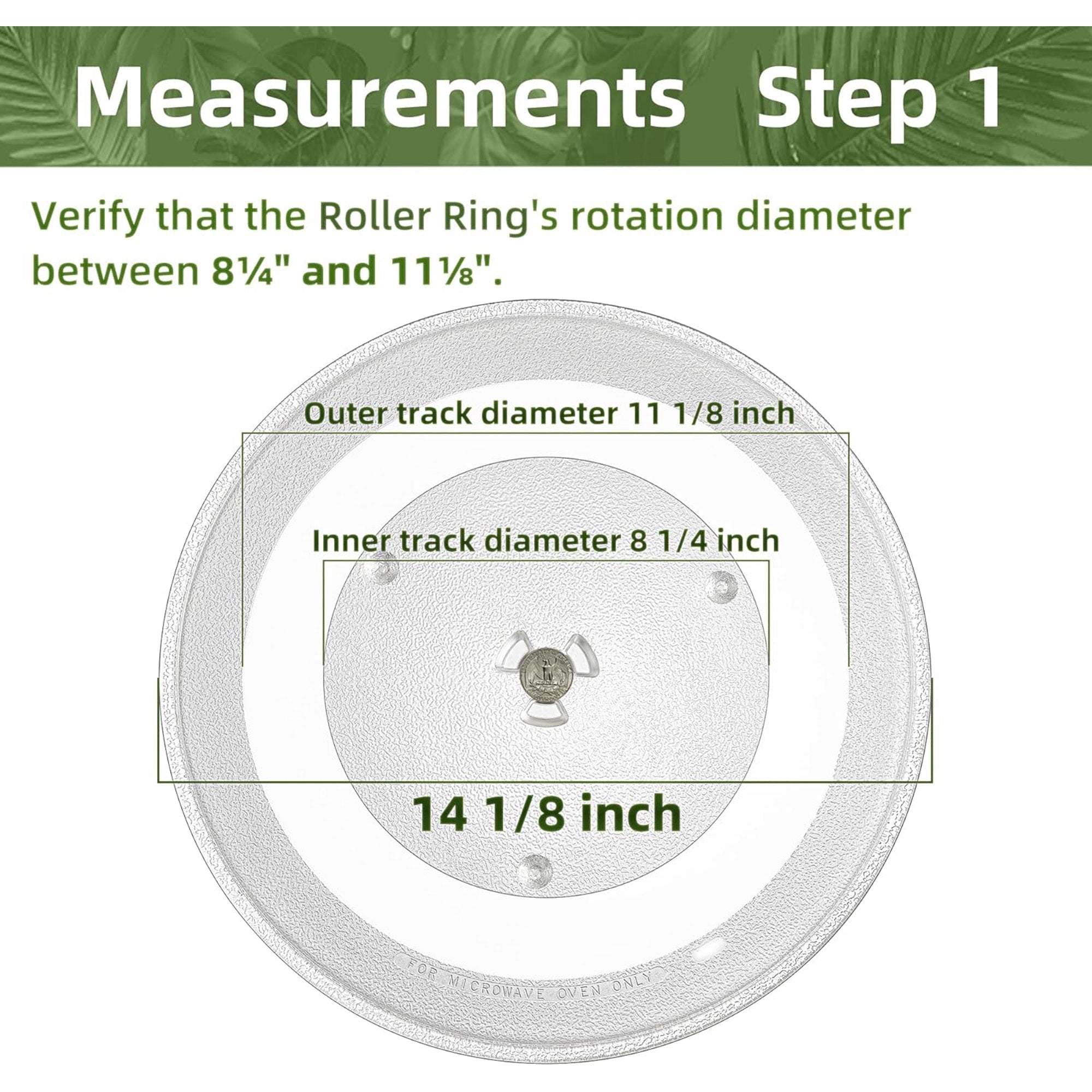 Gemroom 14.2" Microwave Plate For Samsung Microwave Plate Replacement DE74-00023A/20002A Compatible With WB49X10063 14 1/8 inch GE Microwave Glass Plate and W11402532 W10132127 For Whirlpool