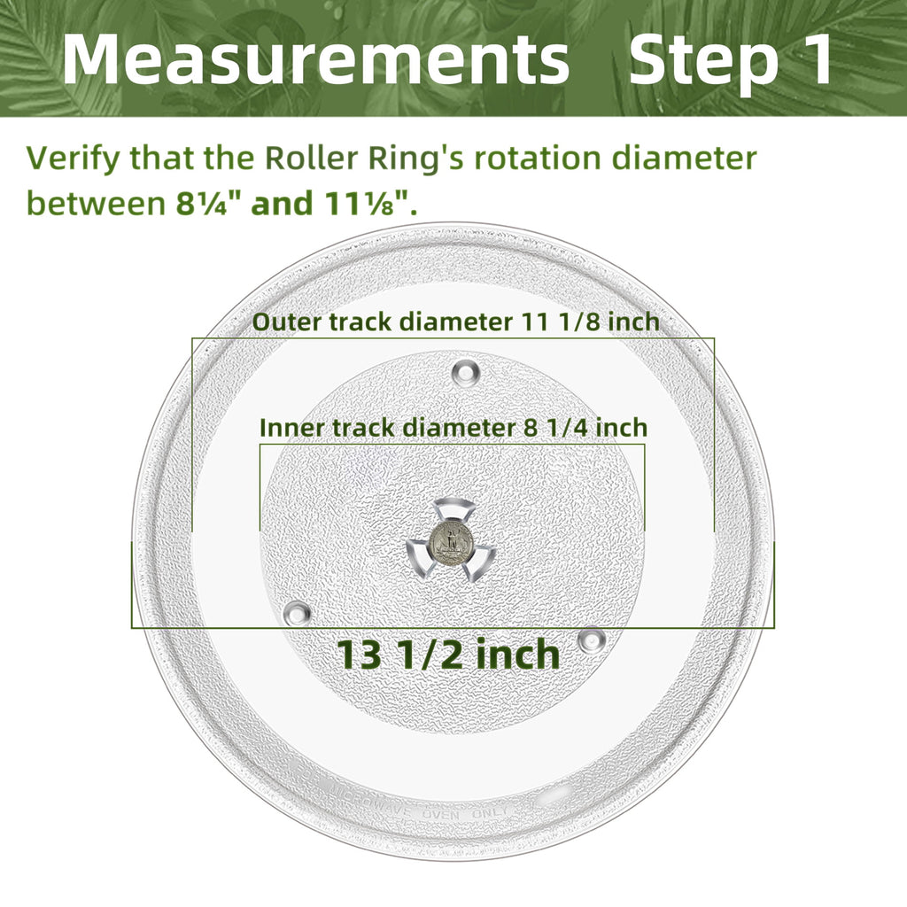 Gemroom 13.5" Microwave Turntable Plate Compatible with Frigidaire 5304509621, 13 1/2 inch Replacement Microwave Glass Plate for GE WB49X10002 WB63X28931 and DE74-20016B Samsung Microwave Glass Tray