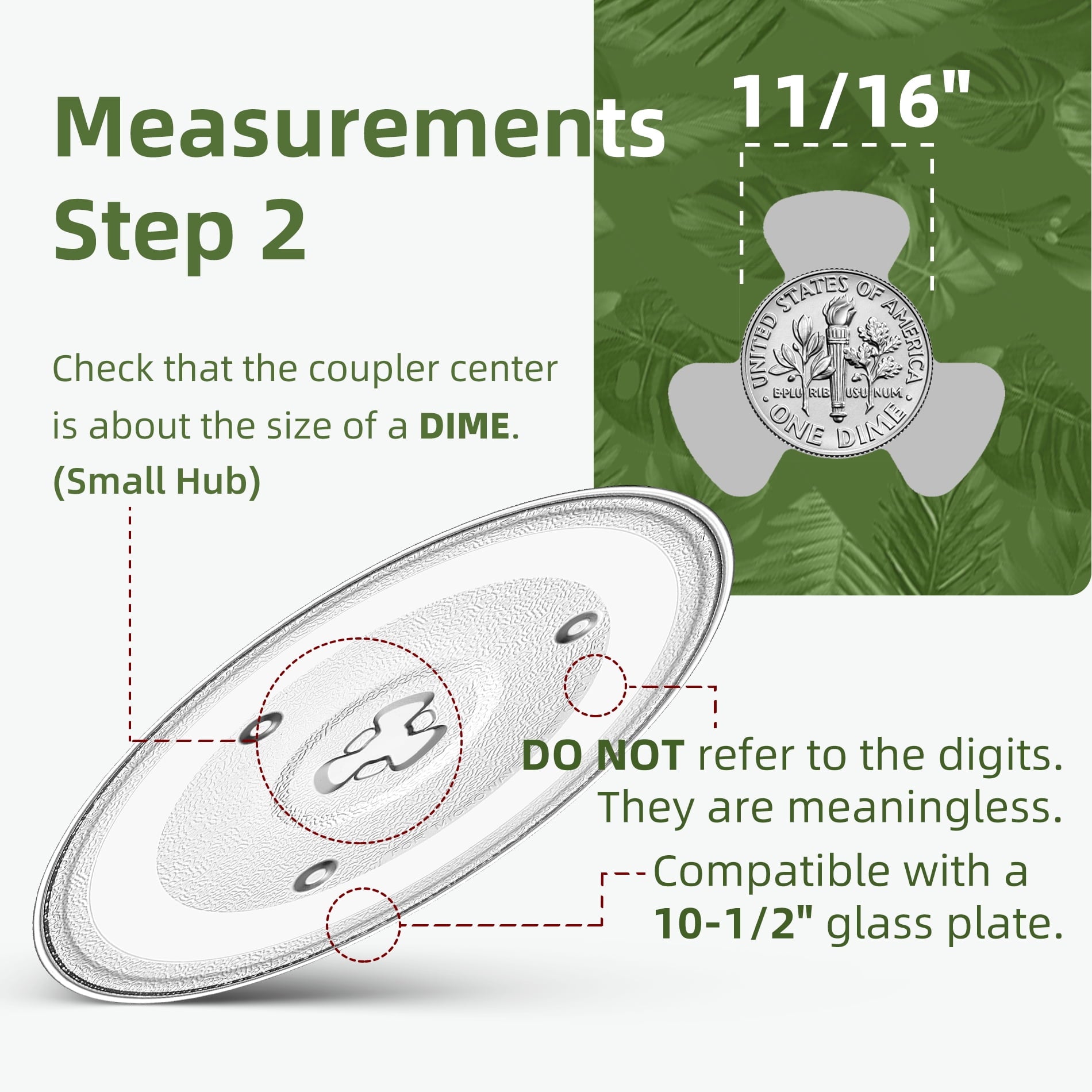 10.5" Microwave Turntable Compatible with Emerson 252100500497, 10 1/2 inch Replacement Microwave Glass Plate for Hamilton Beach P90D23AL-R1, GE WB48X26755, Oster MP-P23, Whirlpool