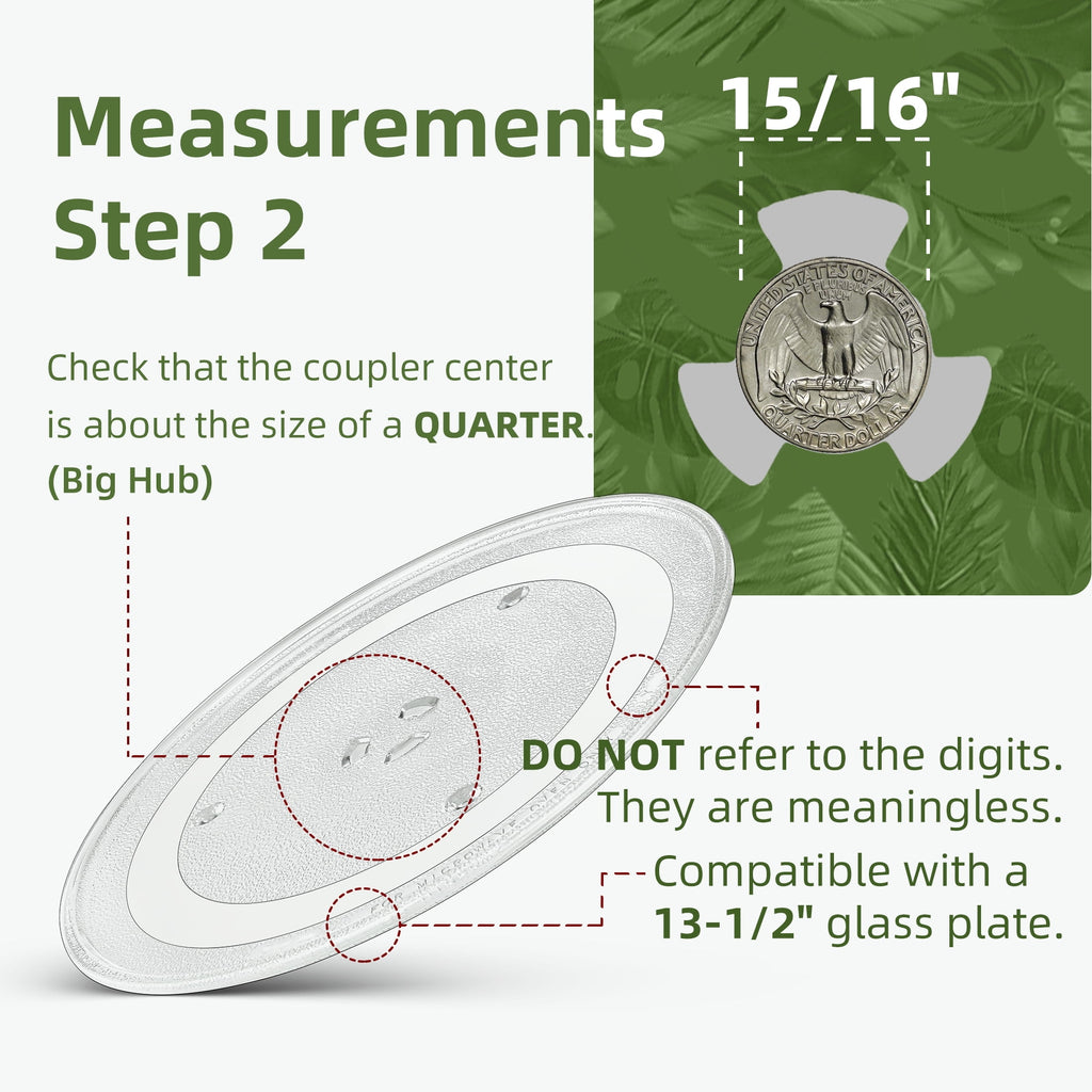 Gemroom 13.5" Microwave Turntable Plate Compatible with Frigidaire 5304509621, 13 1/2 inch Replacement Microwave Glass Plate for GE WB49X10002 WB63X28931 and DE74-20016B Samsung Microwave Glass Tray