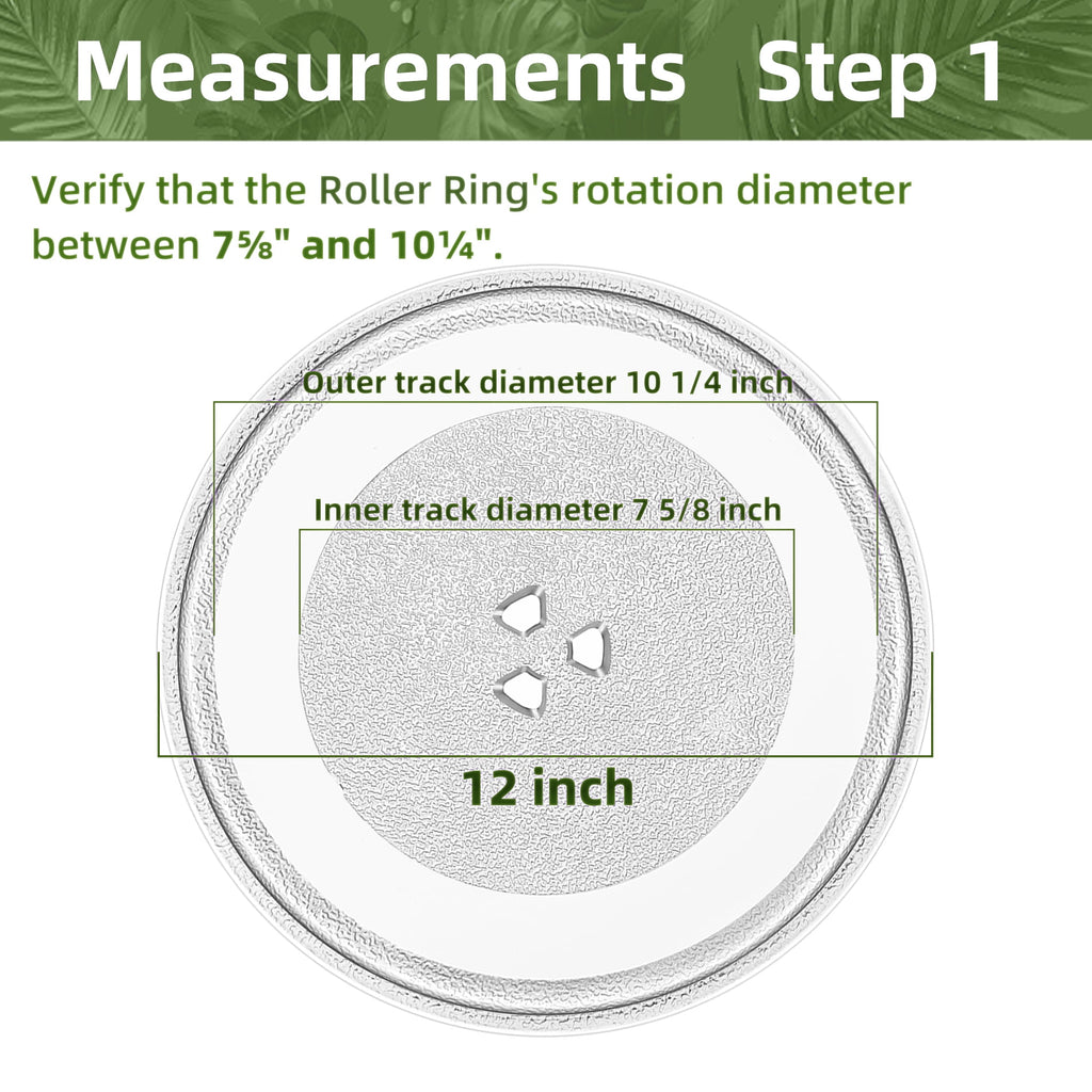 Gemroom 12" Whirlpool Microwave Replacement Turntables W11291538, 12 Inch Microwave Glass Plate W10337247 W11335034 Compatible with Whirlpool W11367904 Microwave Plate