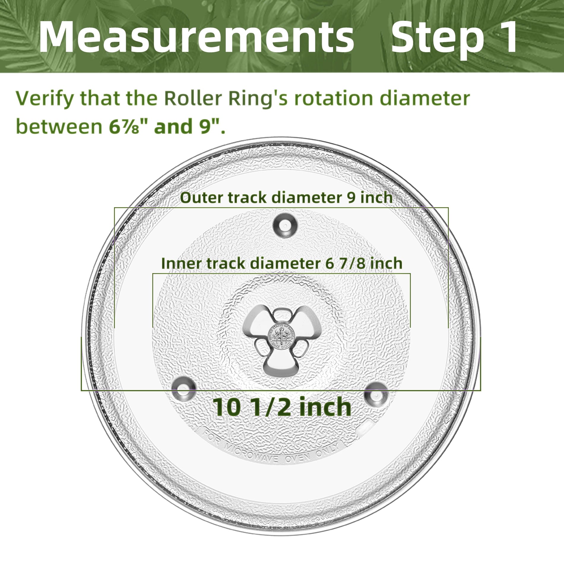 10.5" Microwave Turntable Compatible with Emerson 252100500497, 10 1/2 inch Replacement Microwave Glass Plate for Hamilton Beach P90D23AL-R1, GE WB48X26755, Oster MP-P23, Whirlpool