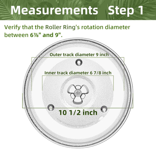 10.5" Microwave Turntable Compatible with Emerson 252100500497, 10 1/2 inch Replacement Microwave Glass Plate for Hamilton Beach P90D23AL-R1, GE WB48X26755, Oster MP-P23, Whirlpool